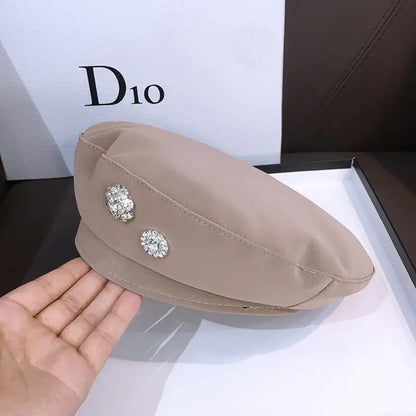 Trendy All-Match PU Beret Hat for Women