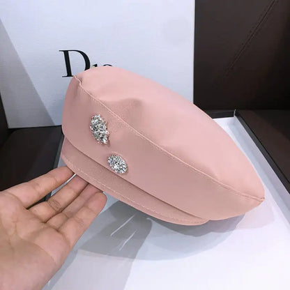 Trendy All-Match PU Beret Hat for Women