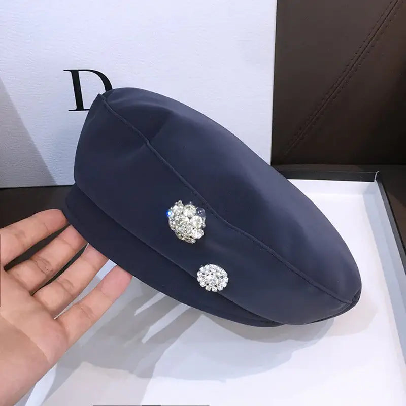 Trendy All-Match PU Beret Hat for Women