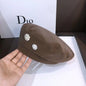Trendy All-Match PU Beret Hat for Women